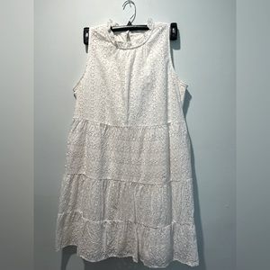 Loft size medium eyelet sleeveless dress